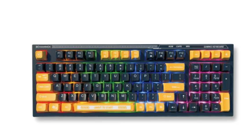 Hammok Spartan Gaming Usb Keyboard Rainbow Backlight- Black & White