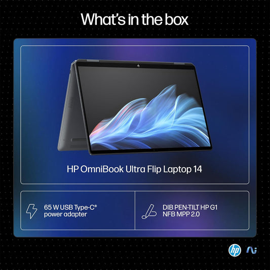 HP Omnibook Ultra Flip 14-fh0029TU - Intel Core Ultra 7 258V (8C) next gen AI PC, 32GB 8533 LPDDR5X on-board, 1TB SSD, Eclipse Gray
