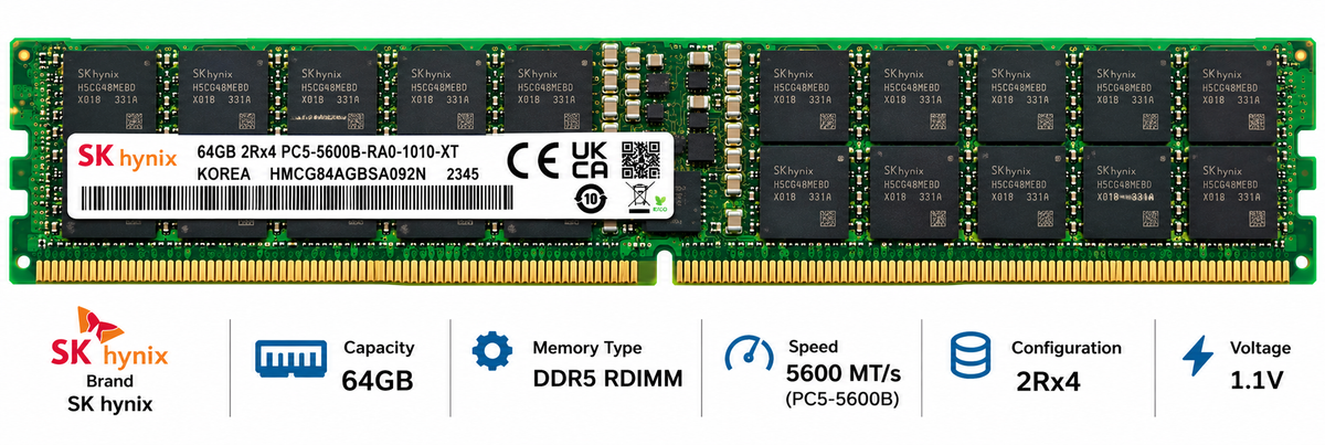SK hynix 64GB DDR5 5600MHz Server RAM