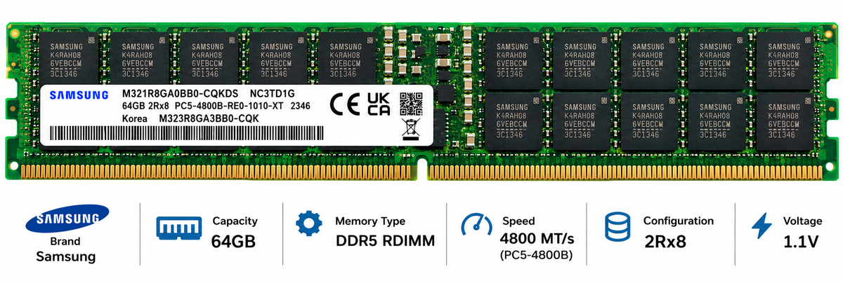 Samsung 64GB DDR5 4800MHz Server RAM