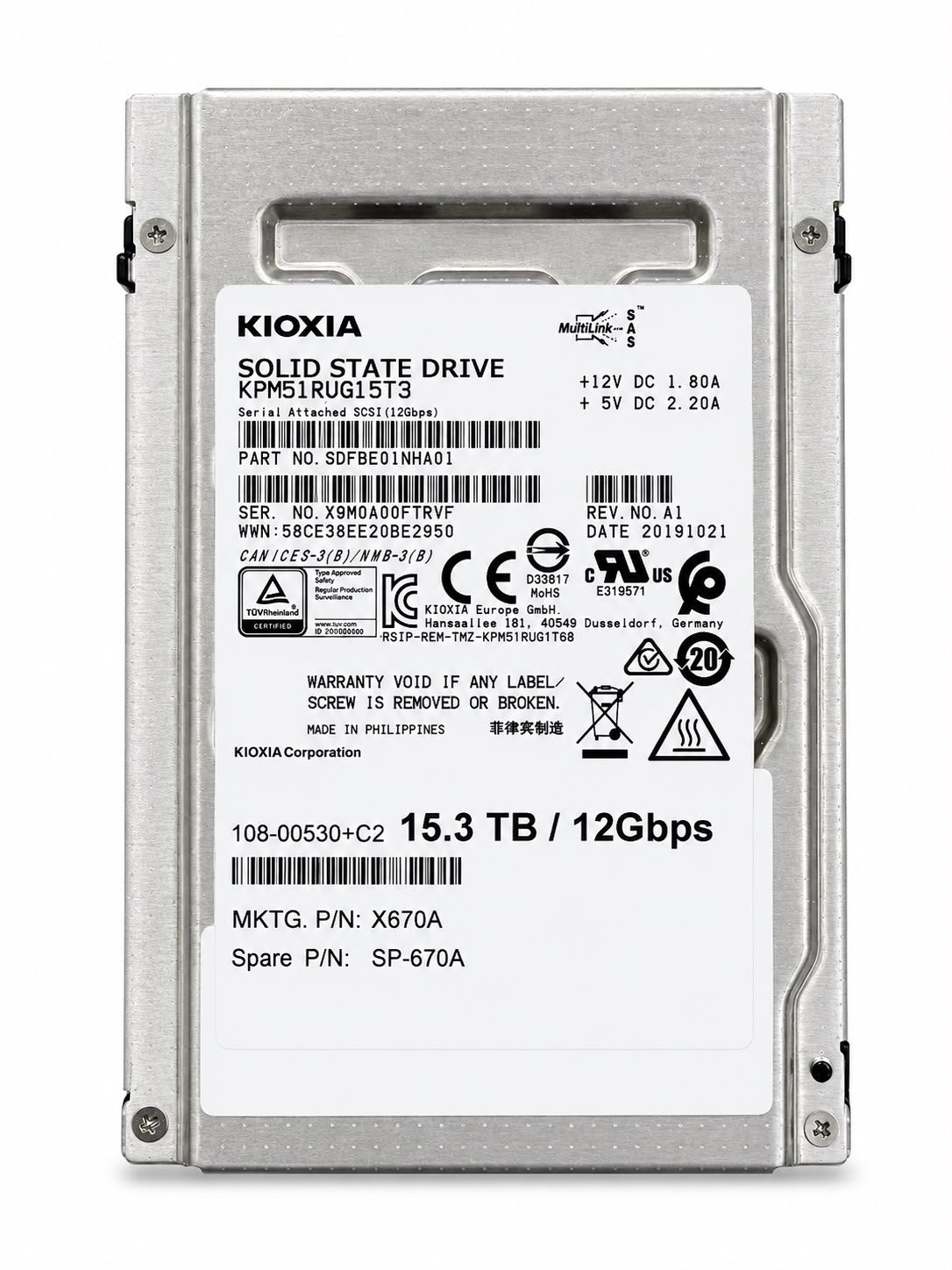 KOIXIA 15.36TB SSD 2.5" KPM51RVG15T3 (X670A)