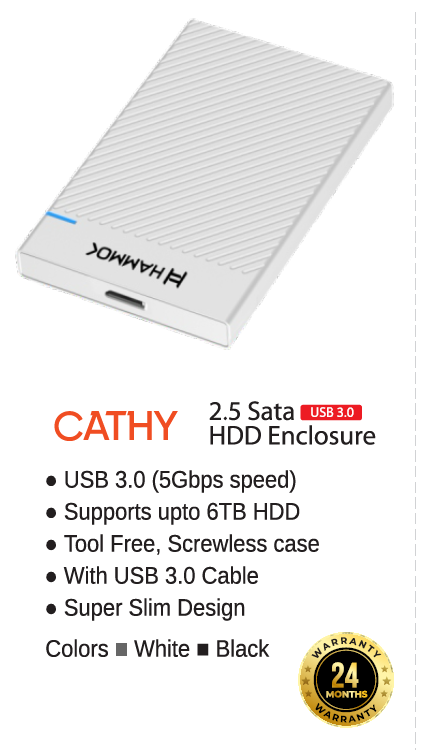 Hammok Cathy 2.5 Sata HDD Enclosure 3.0-Plastic