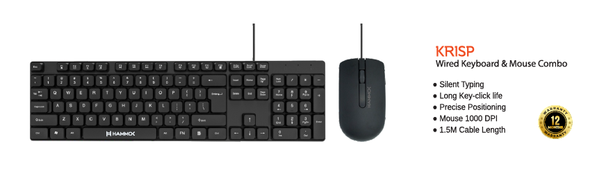 Hammok KRISP USB Multimedia Keyboard Mouse