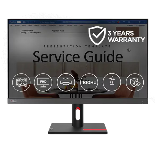 LENOVO COMMERCIAL, 23.8 INCHES MON IPS FHD TILT 3 YRS (63DEKAR3WW)