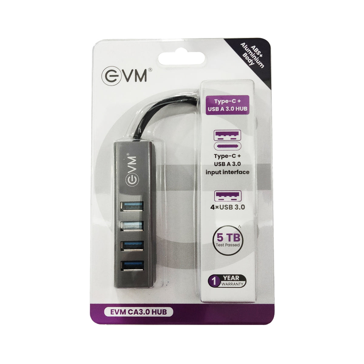 
EVM Type-C + USB A 3.0 Four Port Hub (EVM CA3.0 HUB)