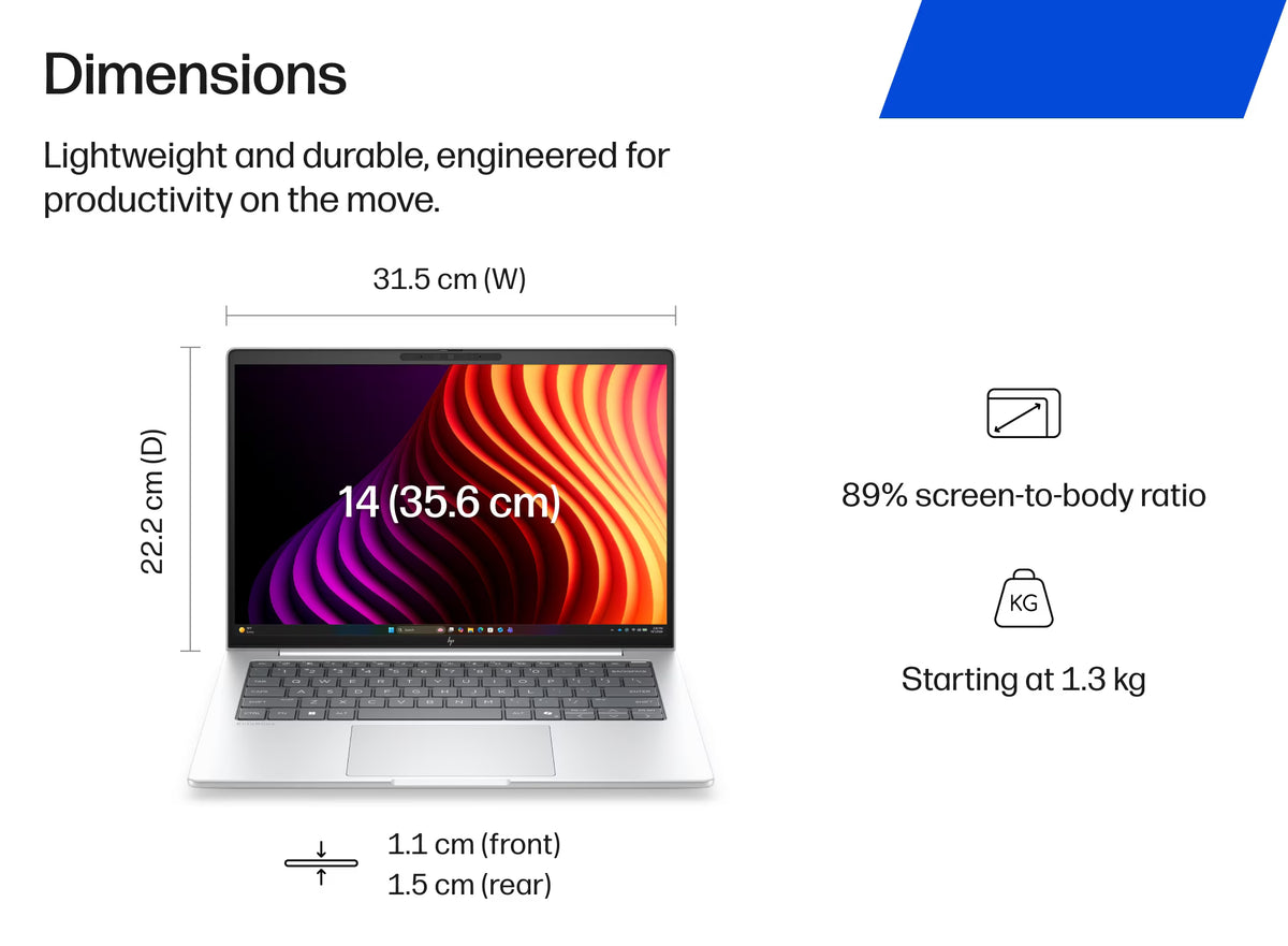 
HP Elitebook EB8 G2i (DF6S1PT#ACJ) - Intel Core Ultra 5 325, 32GB DDR5, 2TB SSD, Windows 11