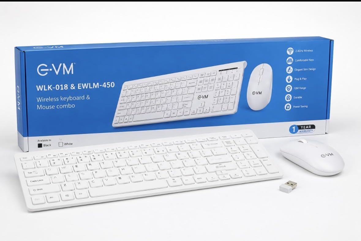 
EVM Wireless Keyboard &amp; Mouse Combo WLK-018 &amp; EWLM-450 (BLACK)