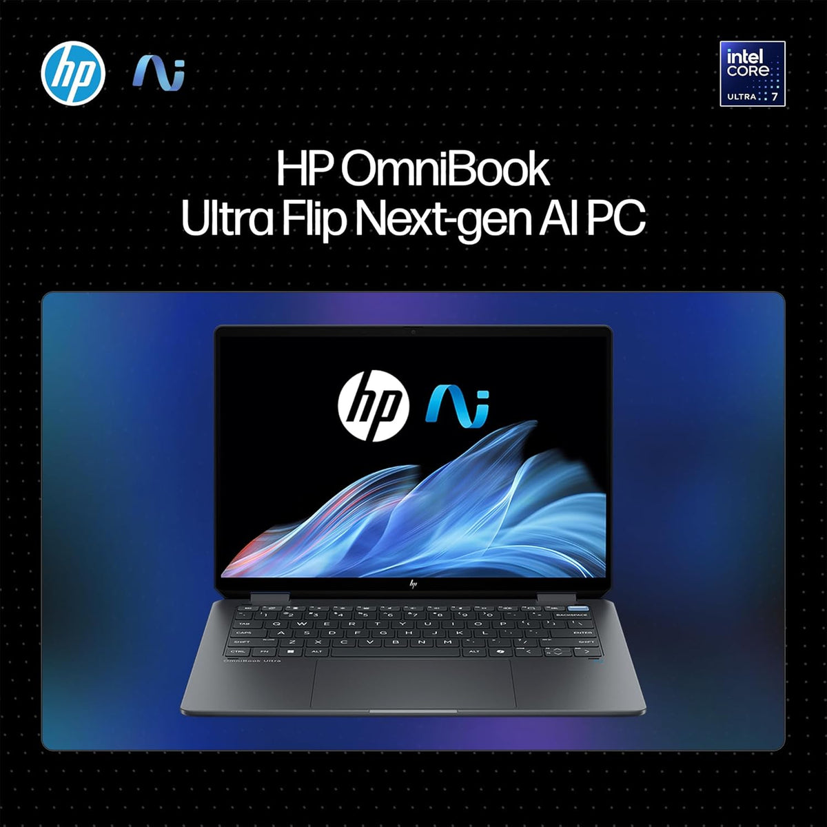 
HP Omnibook Ultra Flip 14-fh0026TU - Intel Core Ultra 7 256V (8C) 47 NPU TOPs, 16GB LPDDR5X 8533 on-board, 1TB SSD, Eclipse Gray