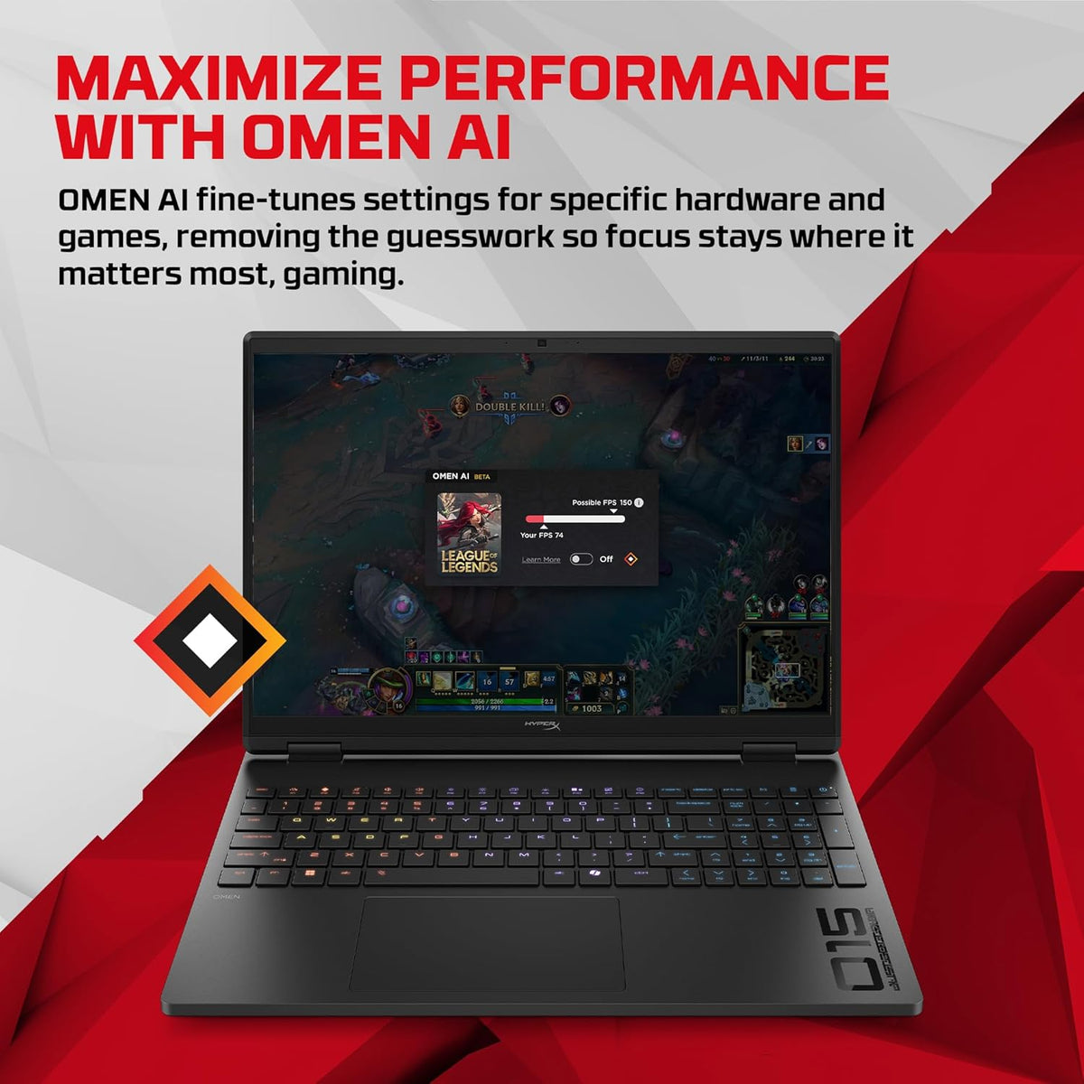 
HP HyperX Omen 15-gb0038AX - Ryzen 7 260, 24GB DDR5, 1TB SSD, Shadow Black - 1080p TNR