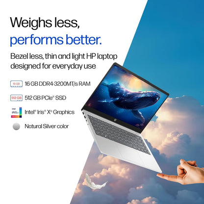 HP 14-EP1151TU Laptop, Intel Core Ultra 7 155H ,16GB DDR5, 512GB SSD FHD,14 Inch Win11 With M365 Basic(1yr)* Office24.