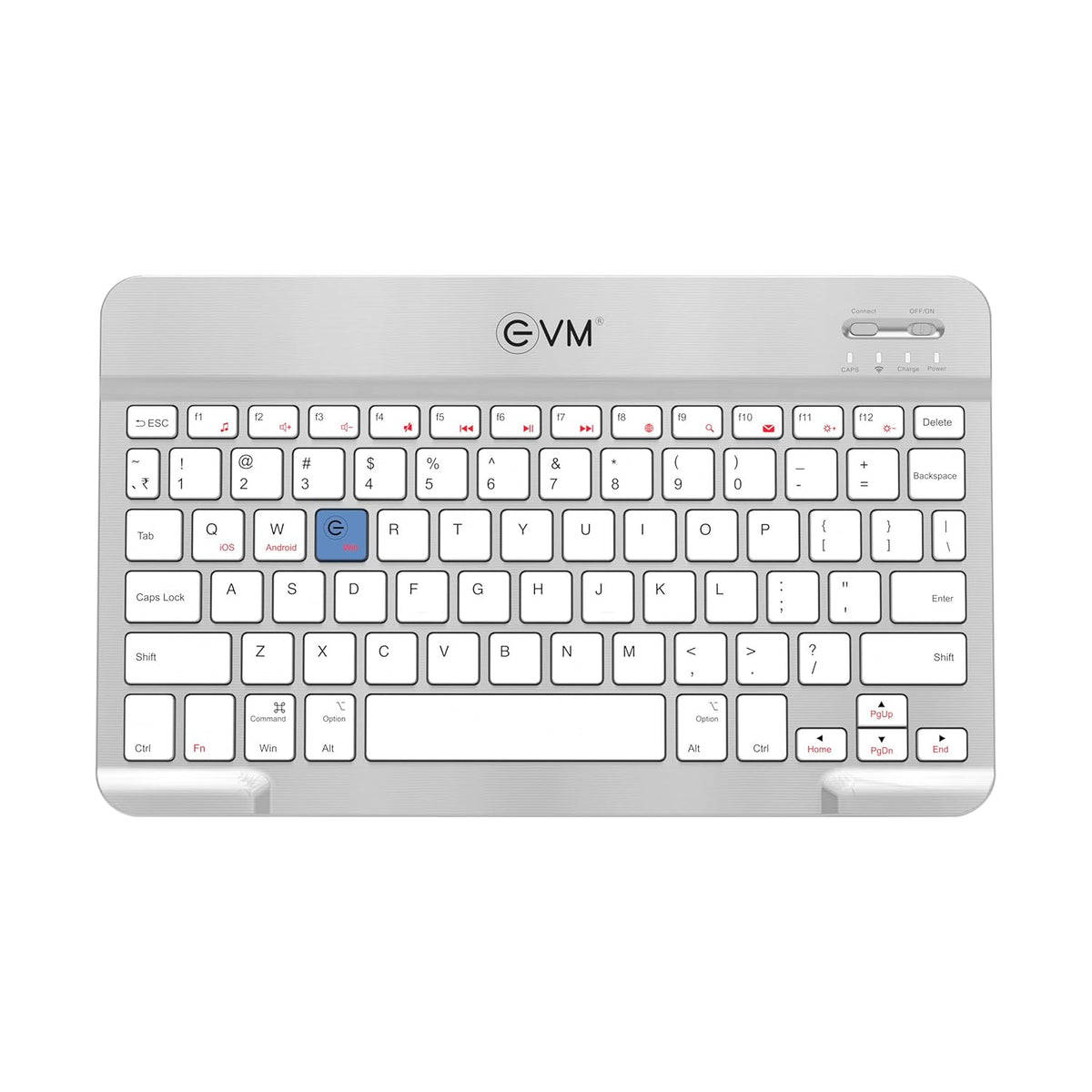 
EVM Rechargeable Wireless Keyboard Enedge Wlkm Silver+White