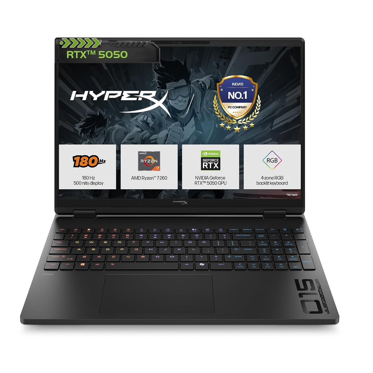 
HP HyperX Omen 15-gb0038AX - Ryzen 7 260, 24GB DDR5, 1TB SSD, Shadow Black - 1080p TNR