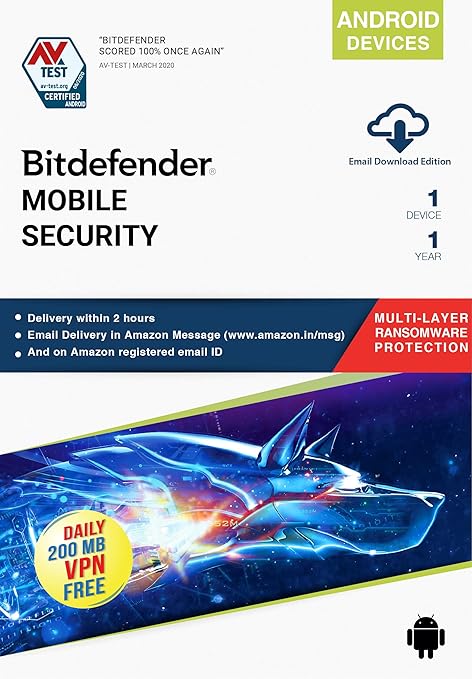 
Bitdefender - 1 Device,1 Year - Mobile Security | Android| Latest Version | Email Delivery In 2 Hours- No Cd |