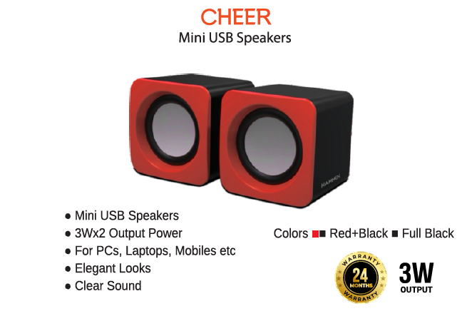 
Hammok Cheer Mini USB Speaker -Red &amp; Black