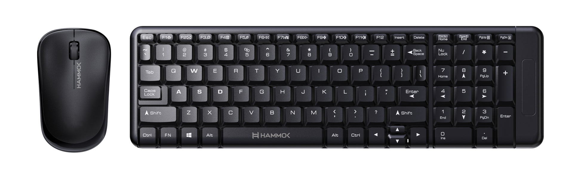 
Hammok Ezra Wireless Keyboard Mouse-Black