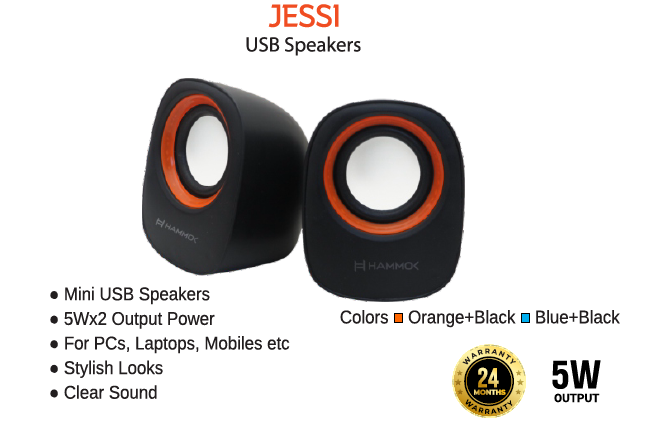 
Hammok Jessi USB Speaker-Orange &amp; Blue