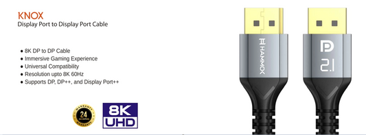 
Hammok Knox DP TO DP Cable 3mtr-8K