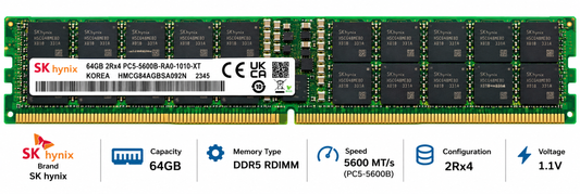 
SK hynix 64GB DDR5 5600MHz Server RAM