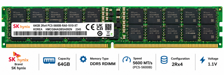SK hynix 64GB DDR5 5600MHz Server RAM