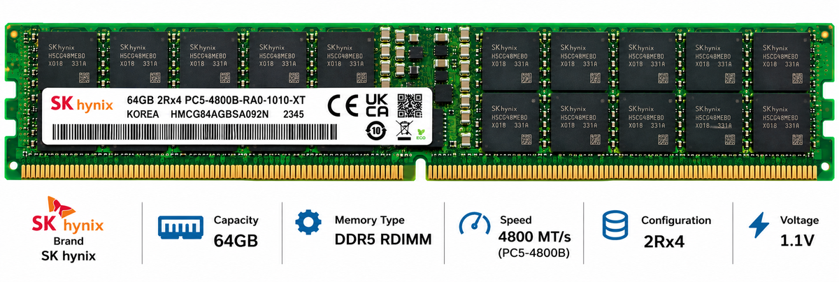 
SK hynix 64GB DDR5 4800MHz Server RAM