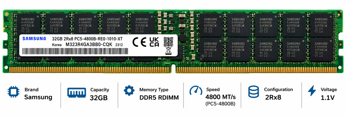
Samsung 32GB DDR5 4800MHz Server RAM
