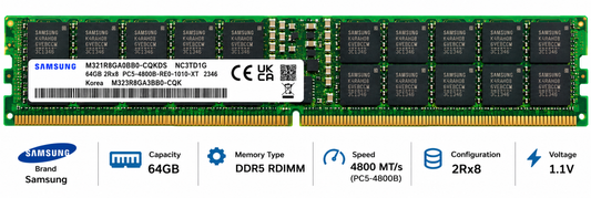 
Samsung 64GB DDR5 4800MHz Server RAM