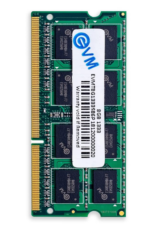 
EVM 8 GB DDR3 1333 SODIMM (EVMT8G1333S86P)