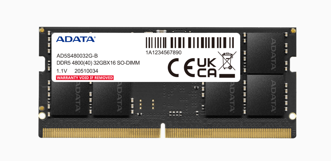 
ADATA 32GB 4800MHz So-Dimm DDR5 For Laptop RAM