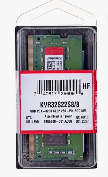 
Kingston 8GB DDR4 3200MHz For Laptop RAM