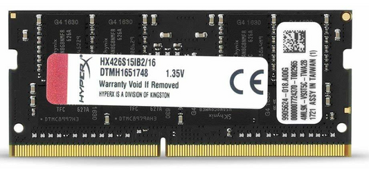 
Kingston 16GB 2666MHz, DDR4, 1.2V For Laptop RAM