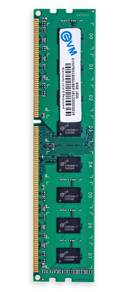 
EVM 8GB DDR3 1Rx8 1600 UDIMM (8 IC) (EVMT8G1R81600U86P)