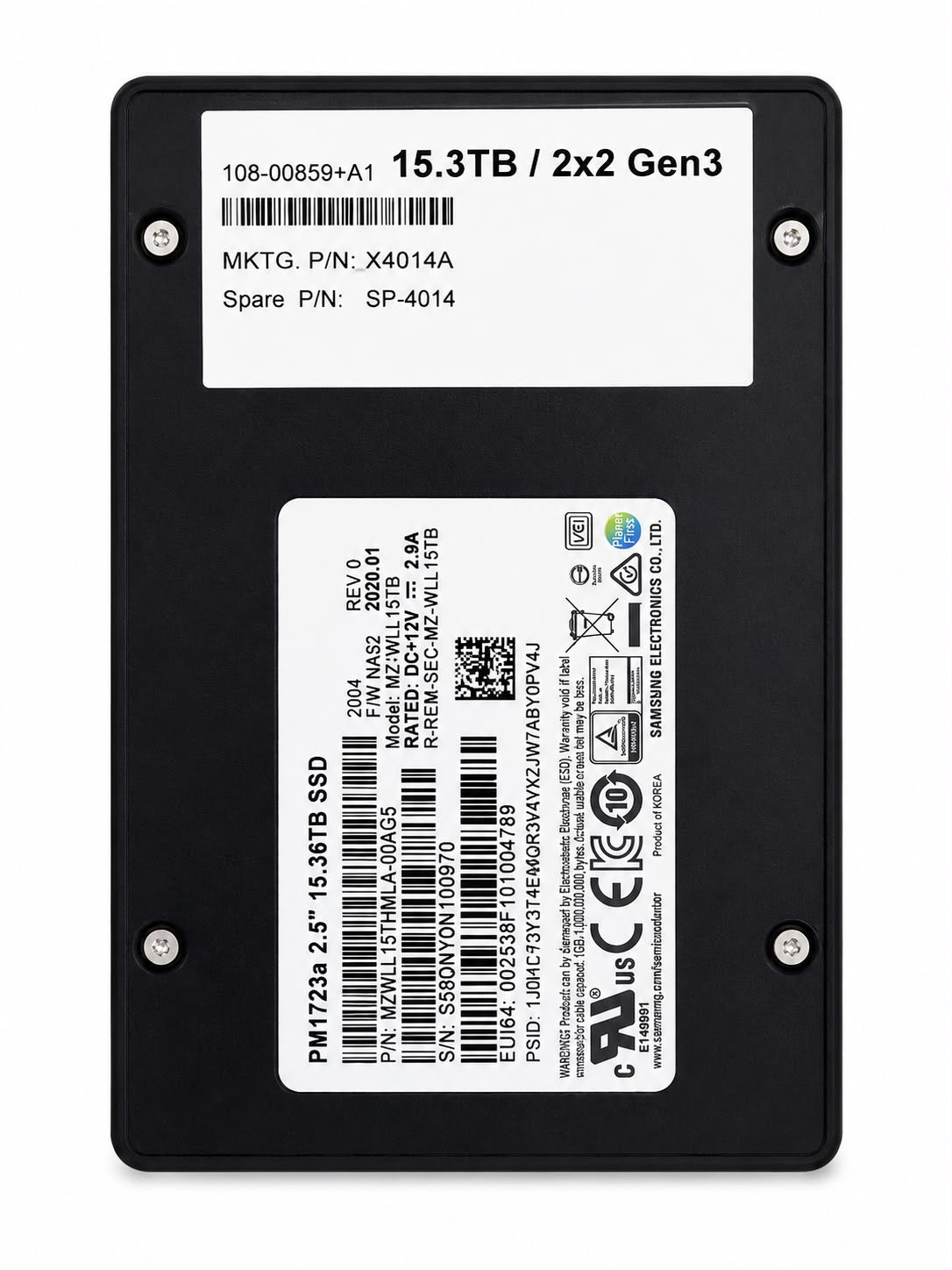 
Samsung PM1723b 15.36TB SSD 2.5" U.2  MZLL15THMLA-00AG5(X4014A)