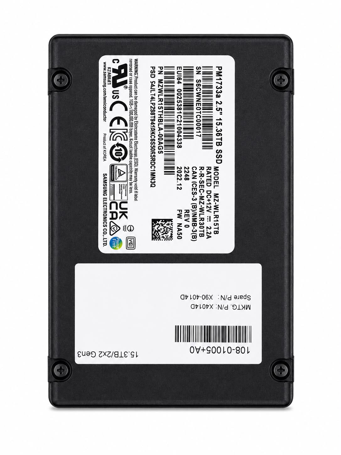 
Samsung PM1733a 15.36TB SSD 2.5" U.2   MZWLR15THBLA-00AG5 (X4014D)