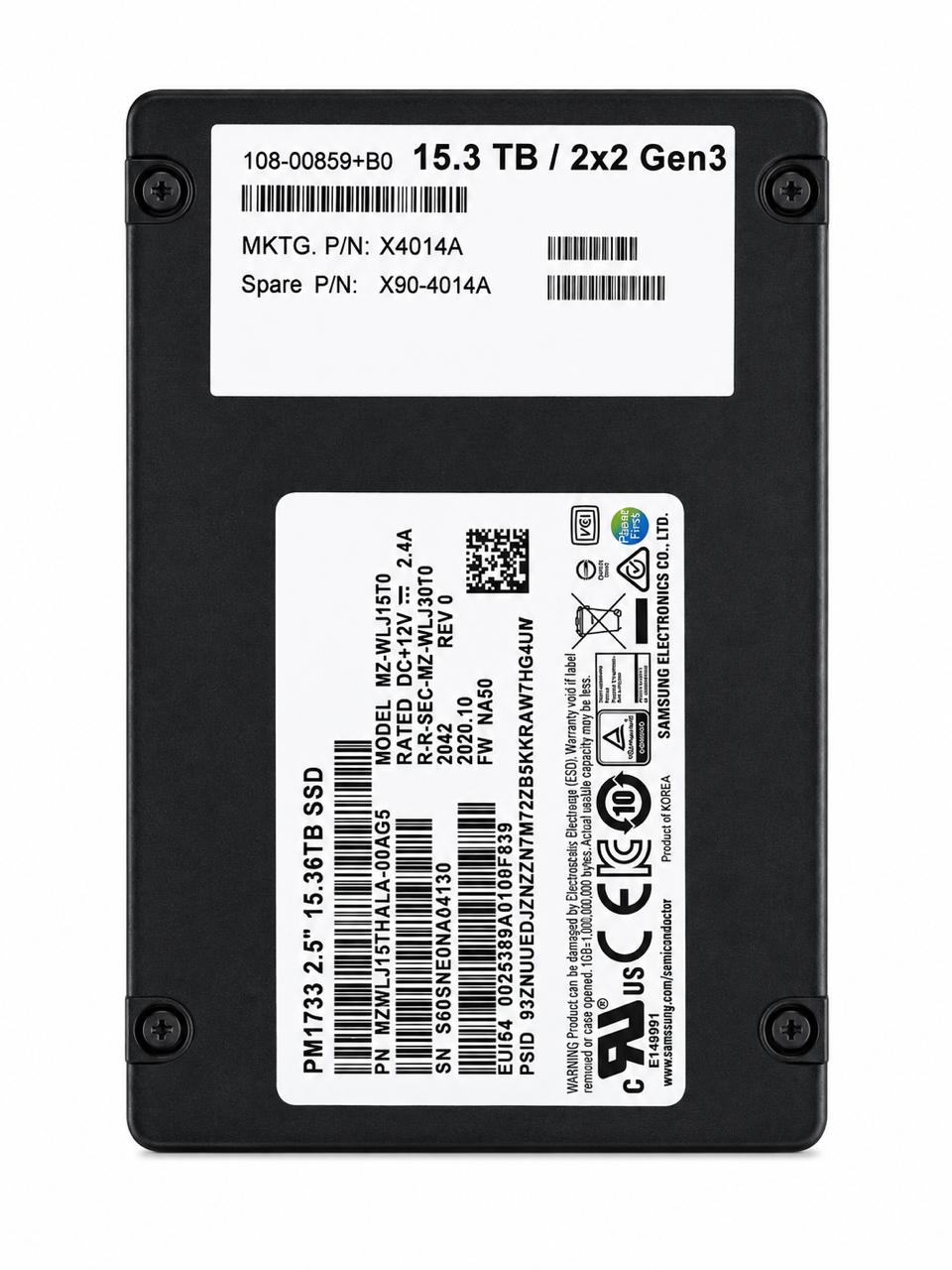 
Samsung PM1733 15.36TB SSD 2.5" U.2  NVME  MZWLJ15THALA-00AG5 (X4014A)