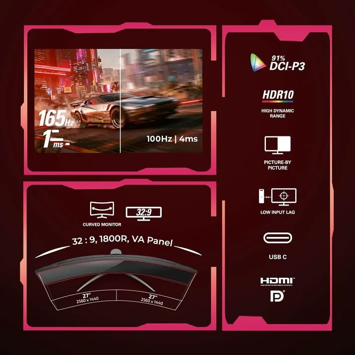 
AOC AG493UCX2 49-inch Curved Gaming Monitor