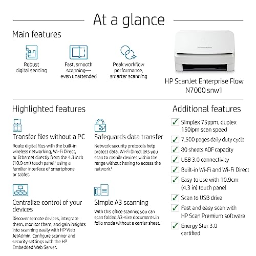 
HP ScanJet Enterprise Flow N7000 Snw1
