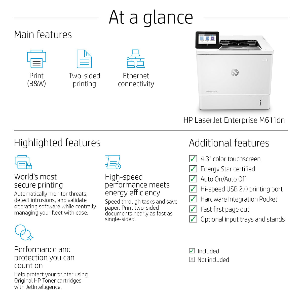 
HP LaserJet Enterprise M611dn