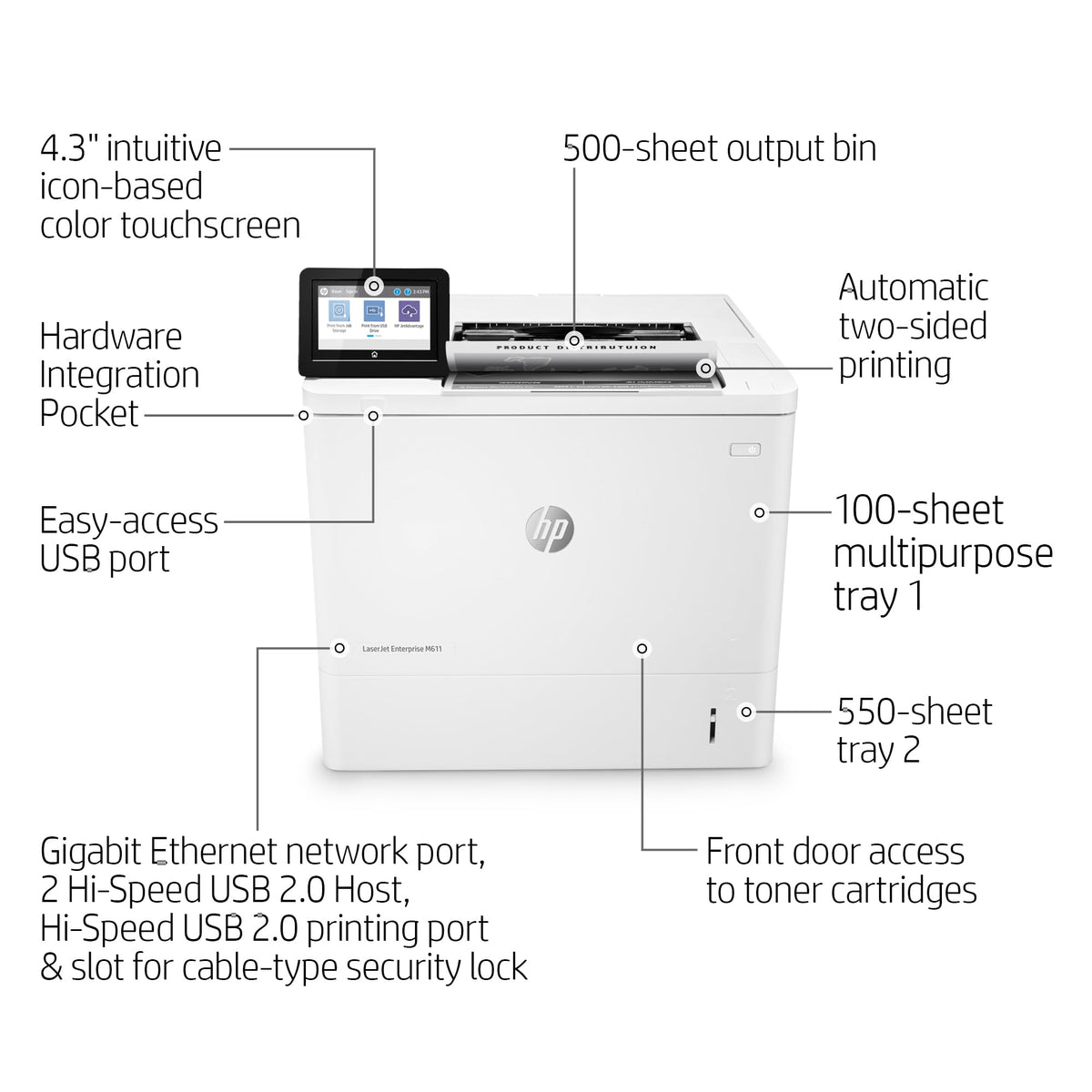 
HP LaserJet Enterprise M611dn