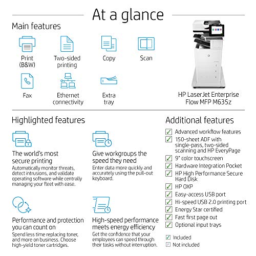 
HP LaserJet Enterprise MFP M635z