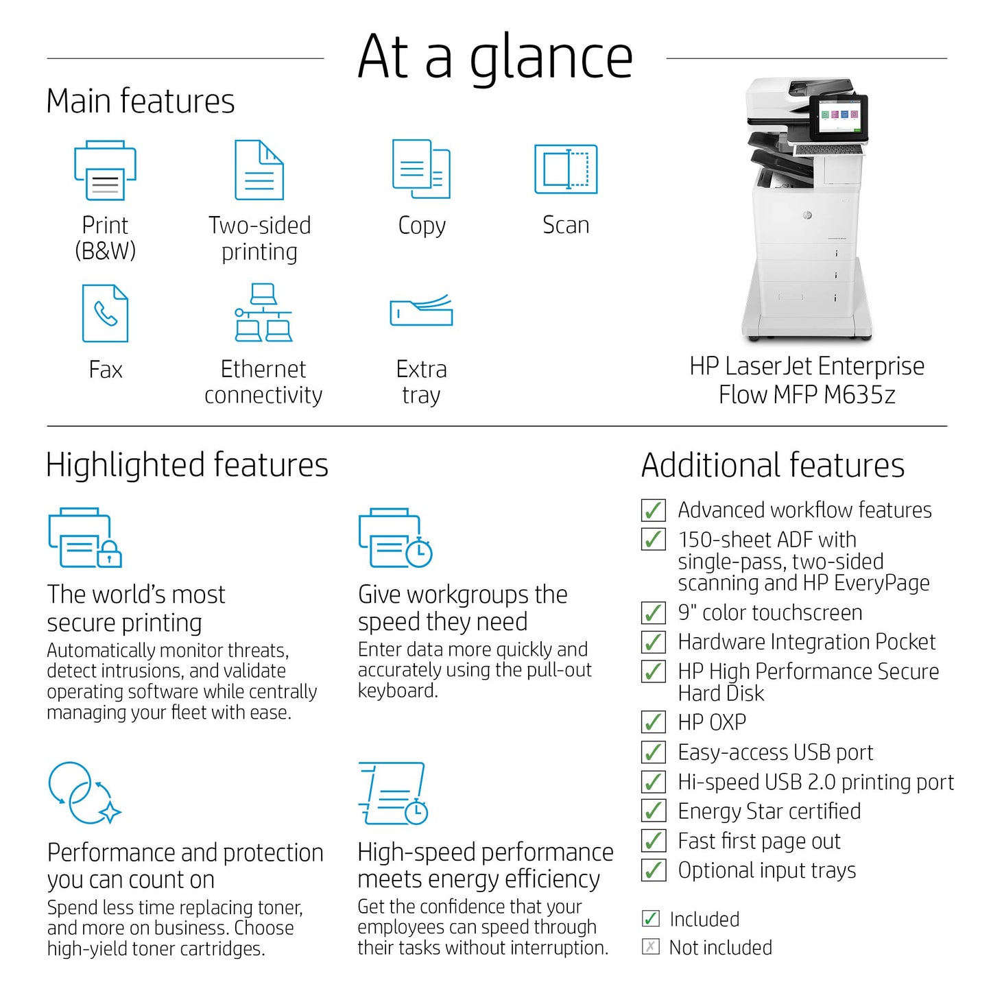 
HP LaserJet Enterprise MFP M635z