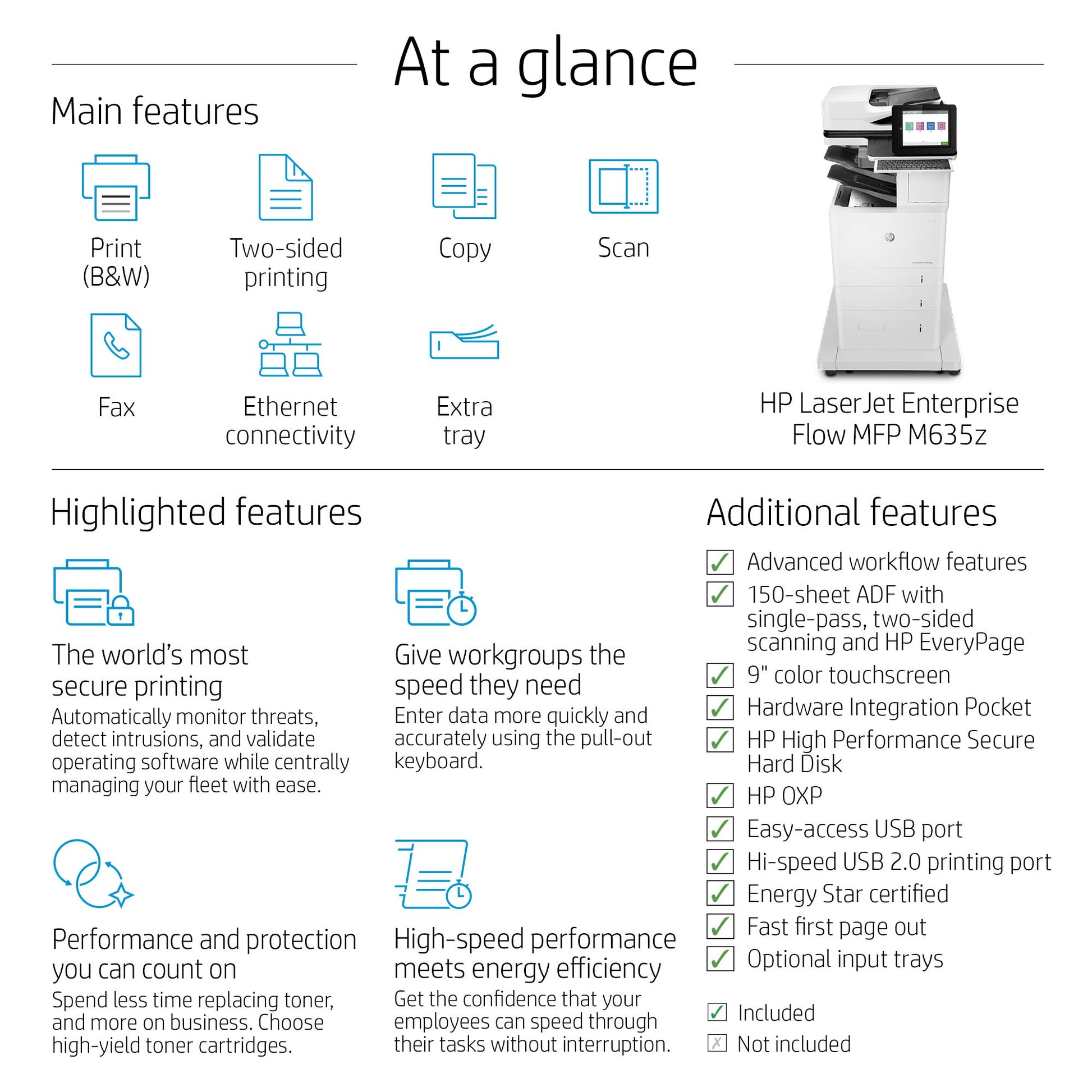 
HP LaserJet Enterprise MFP M635z