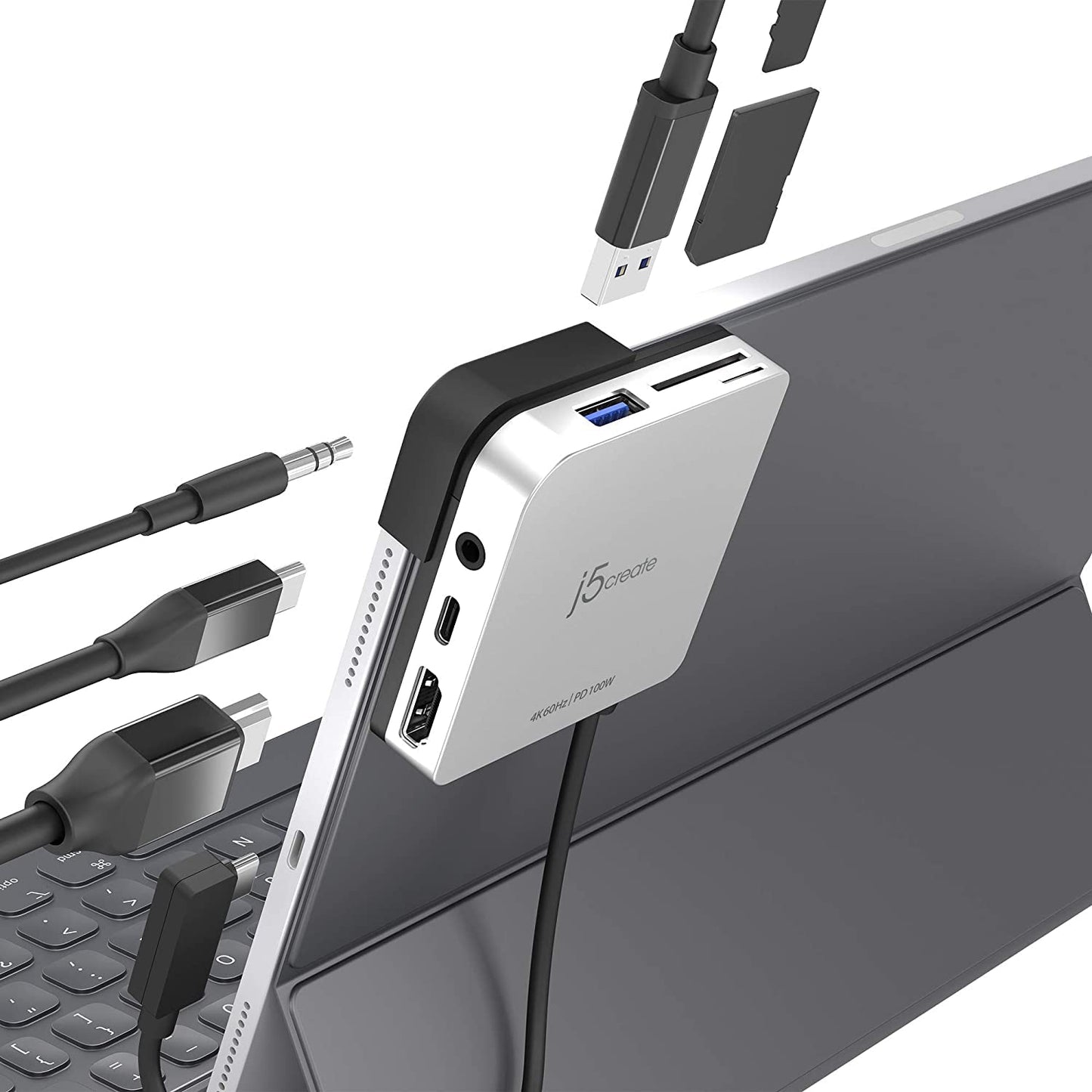 
j5create USB-C™ to 4K 60 Hz HDMI™ Travel Dock for iPad Pro® (JCD612)