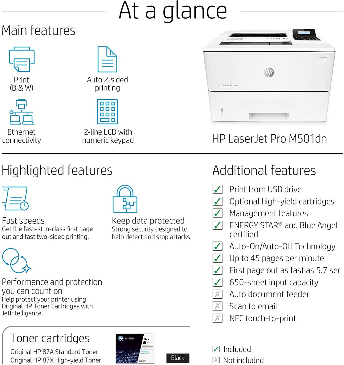 
HP LaserJet Pro M501dn