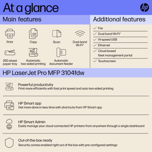 
HP LaserJet Pro MFP 3104fdw