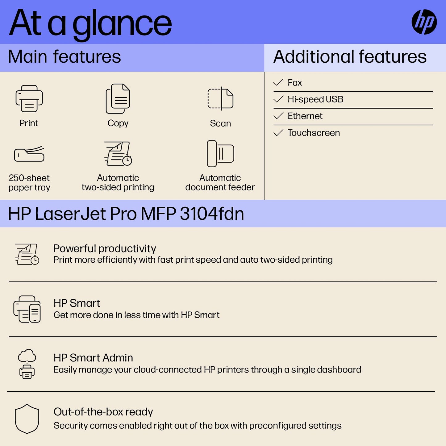 
HP LaserJet Pro MFP 3104fdn