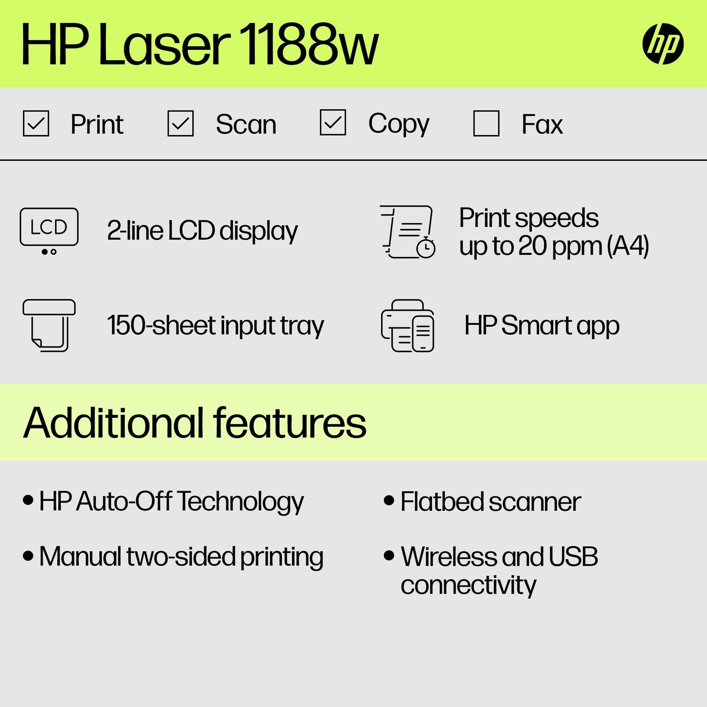 
HP LaserJet MFP 1188w