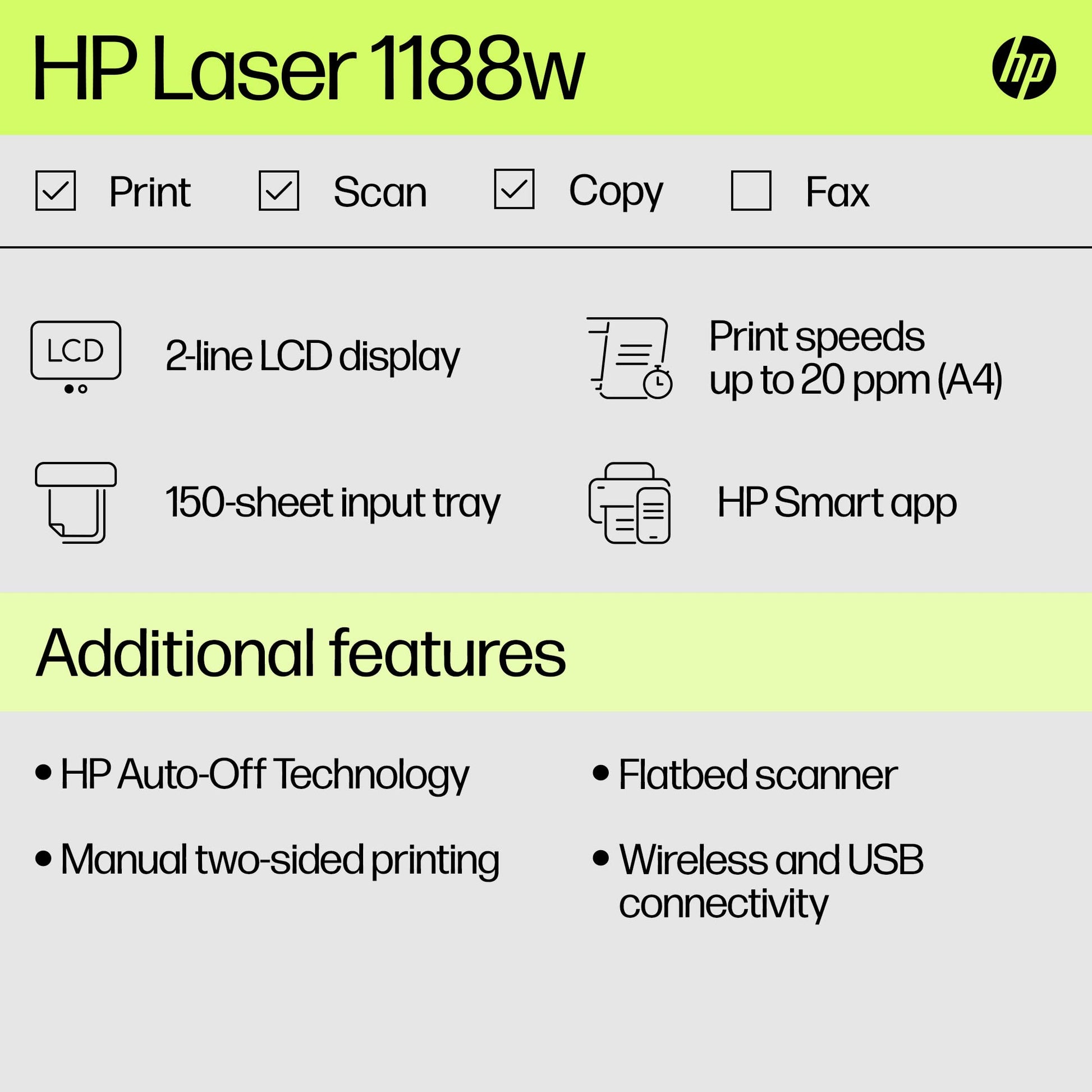 
HP LaserJet MFP 1188w