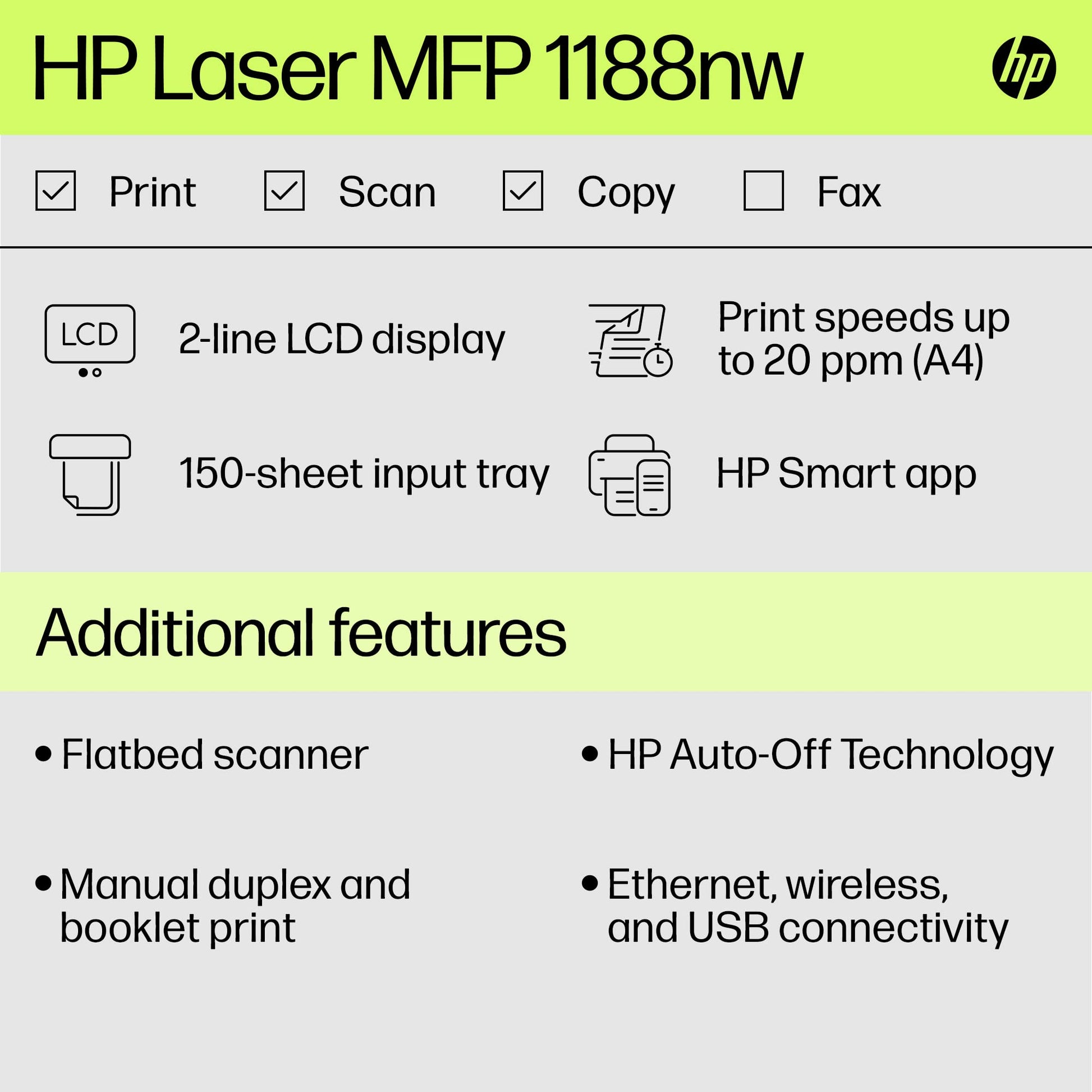 
HP LaserJet MFP 1188nw