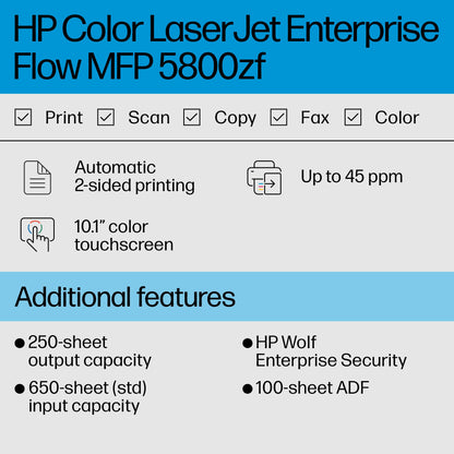HP Color LaserJet Enterprise Flow MFP 5800zf