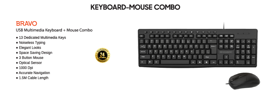 
Hammok Bravo Usb Multimedia Keyboard Mouse